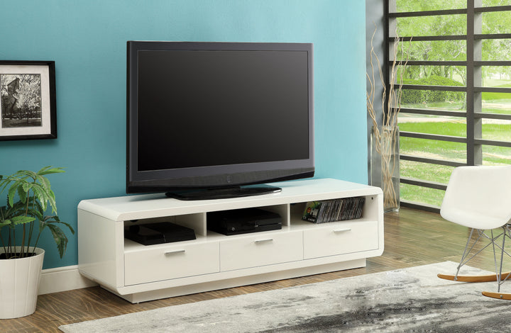 ACME Randell TV Stand, White for Flat Screens TVs up to 60"