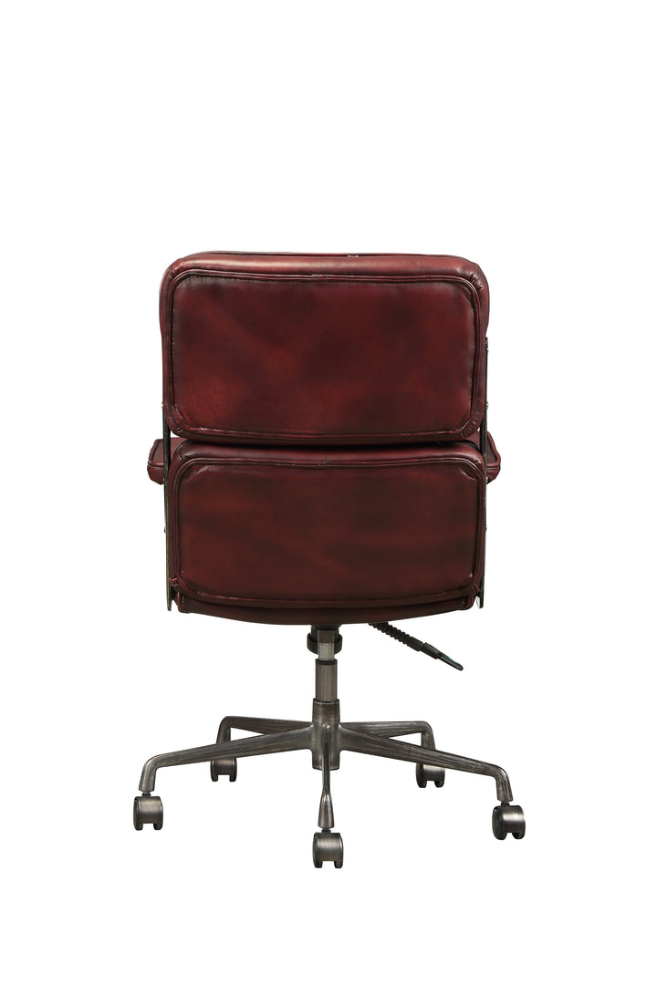 ACME Larisa Executive Office Chair, Vintage Merlot Top Grain Leather
