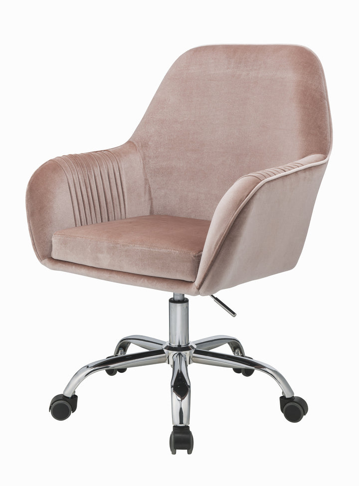 ACME Eimer Office Chair, Peach Velvet & Chrome