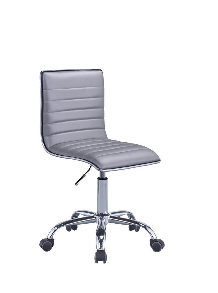 ACME Alessio Office Chair, Silver PU & Chrome