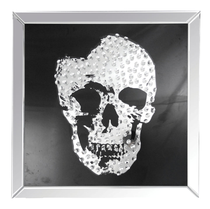 ACME Nevina Wall Art, Mirrored & Crystal Skull