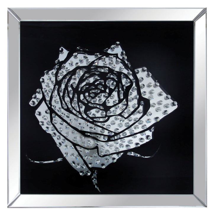ACME Nevina Wall Art, Mirrored & Crystal Rose