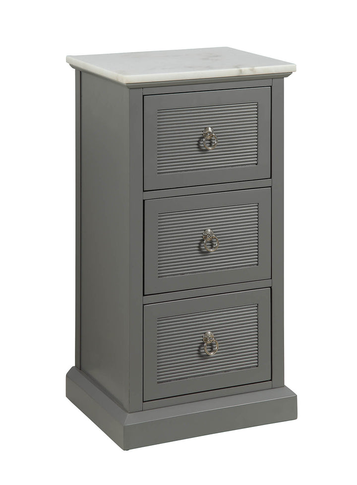 ACME Swart Cabinet, Marble & Gray