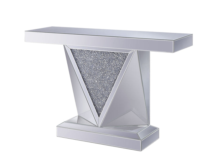 ACME Noralie Console Table, Mirrored & Faux Diamonds (1Set/2Ctn)