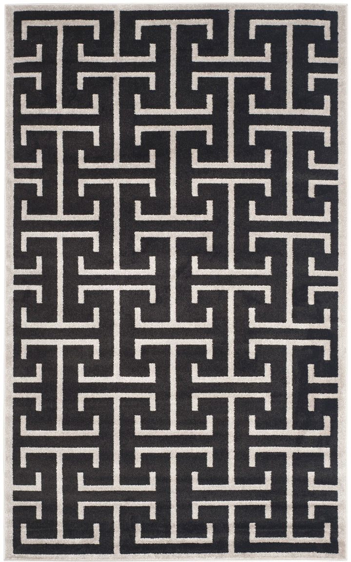 Safavieh Amherst All Weather Power Loomed Rugs In Anthracite / Light Grey