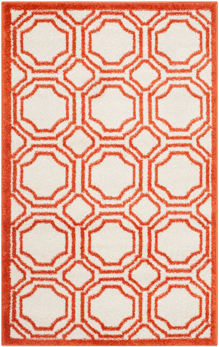 Safavieh Amherst All Weather Power Loomed Rugs In Ivory / Orange