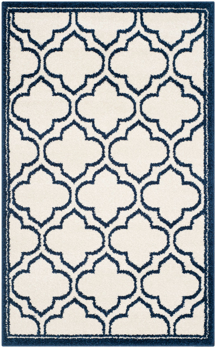 Safavieh Amherst All Weather Power Loomed Rugs In Ivory / Navy