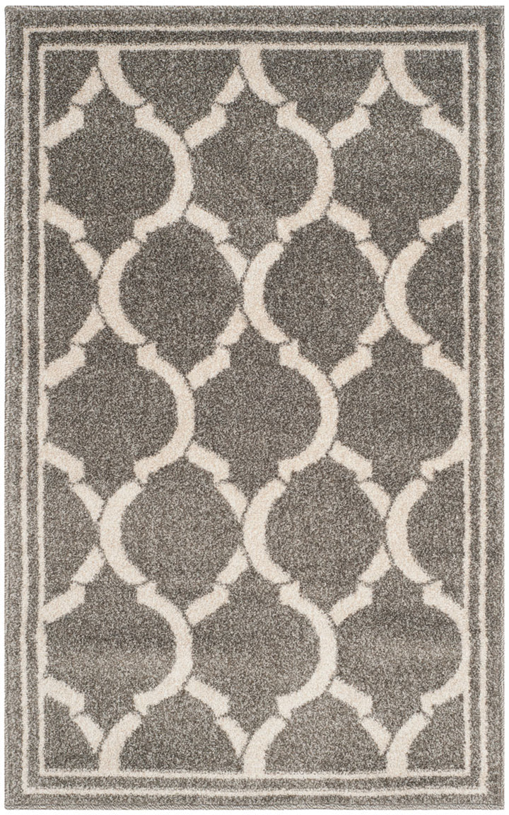 Safavieh Amherst All Weather Power Loomed Rugs In Dark Grey / Beige