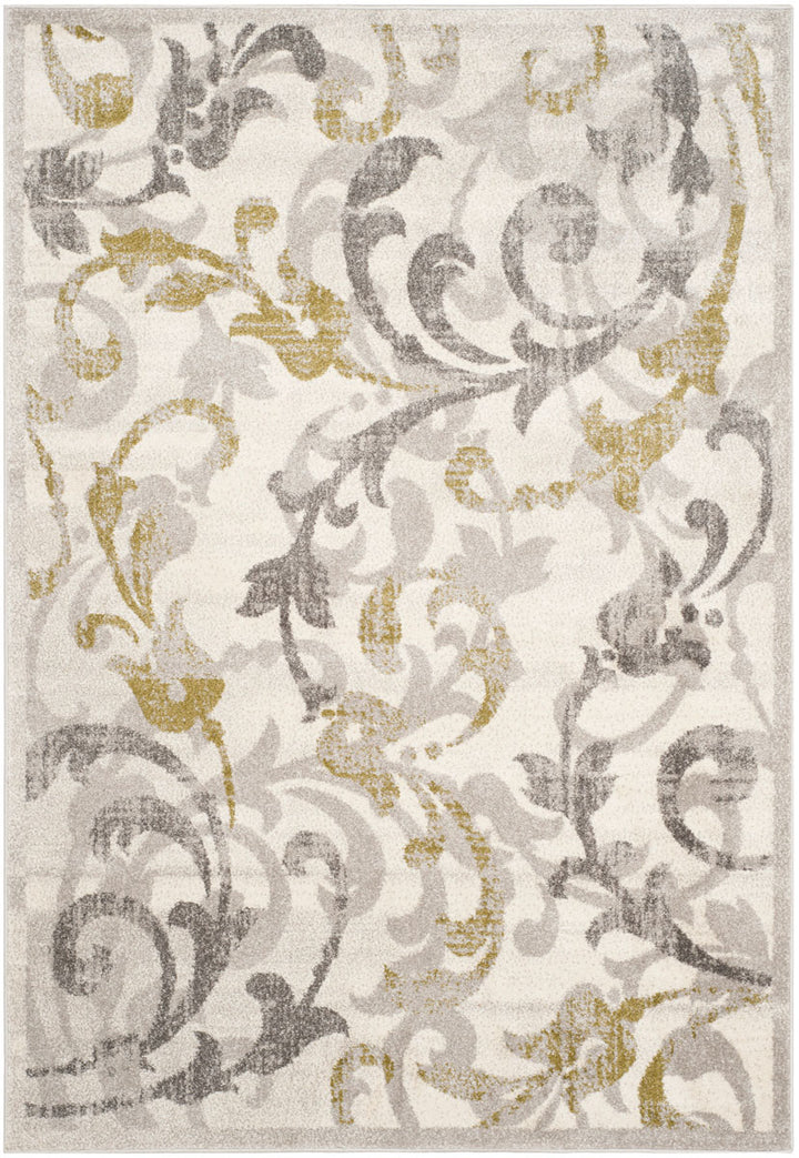 Safavieh Amherst All Weather Power Loomed Rugs In Ivory / Light Grey
