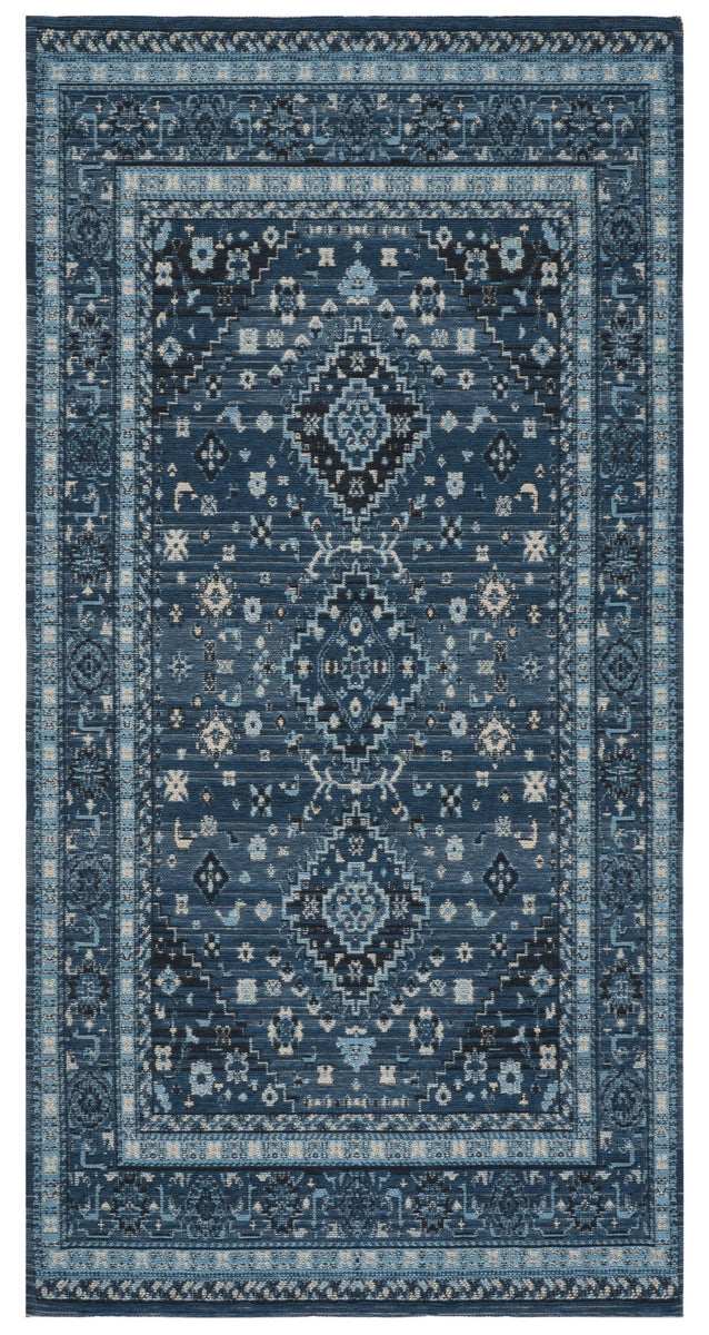 Safavieh Clv-Classic Vintage Power Loomed Cotton Backing Rugs In Blue / Charcoal