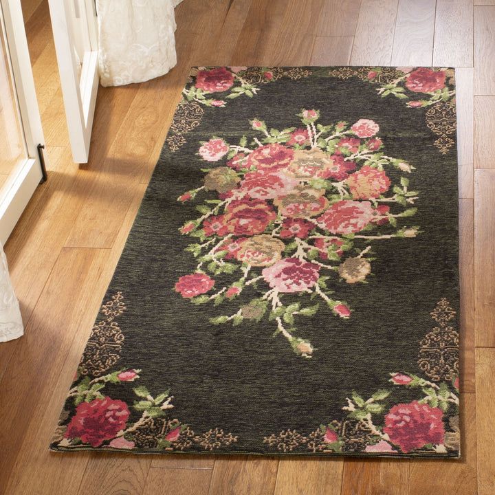 Safavieh Clv-Classic Vintage Power Loomed Cotton Backing Rugs In Black / Red