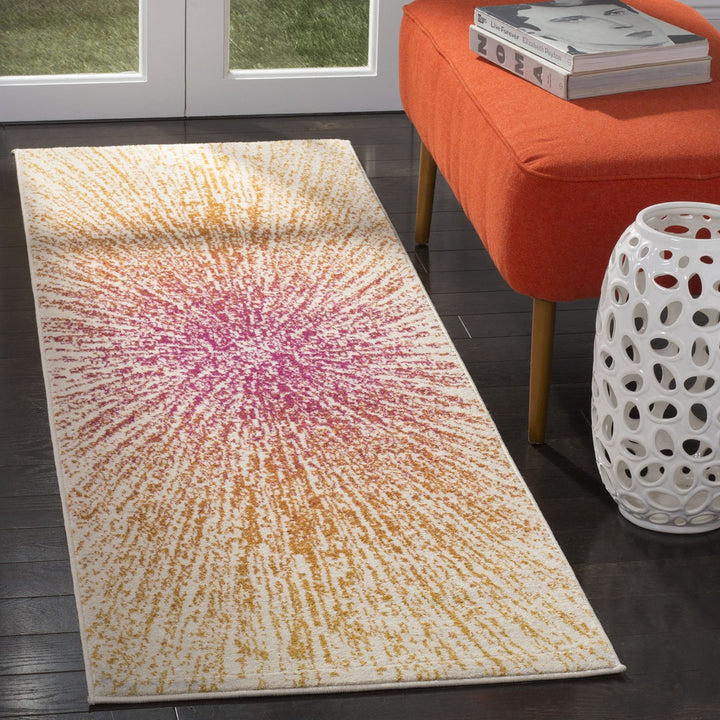 Safavieh Evoke Power Loomed Jute Backing Rugs In Fuchsia / Cream