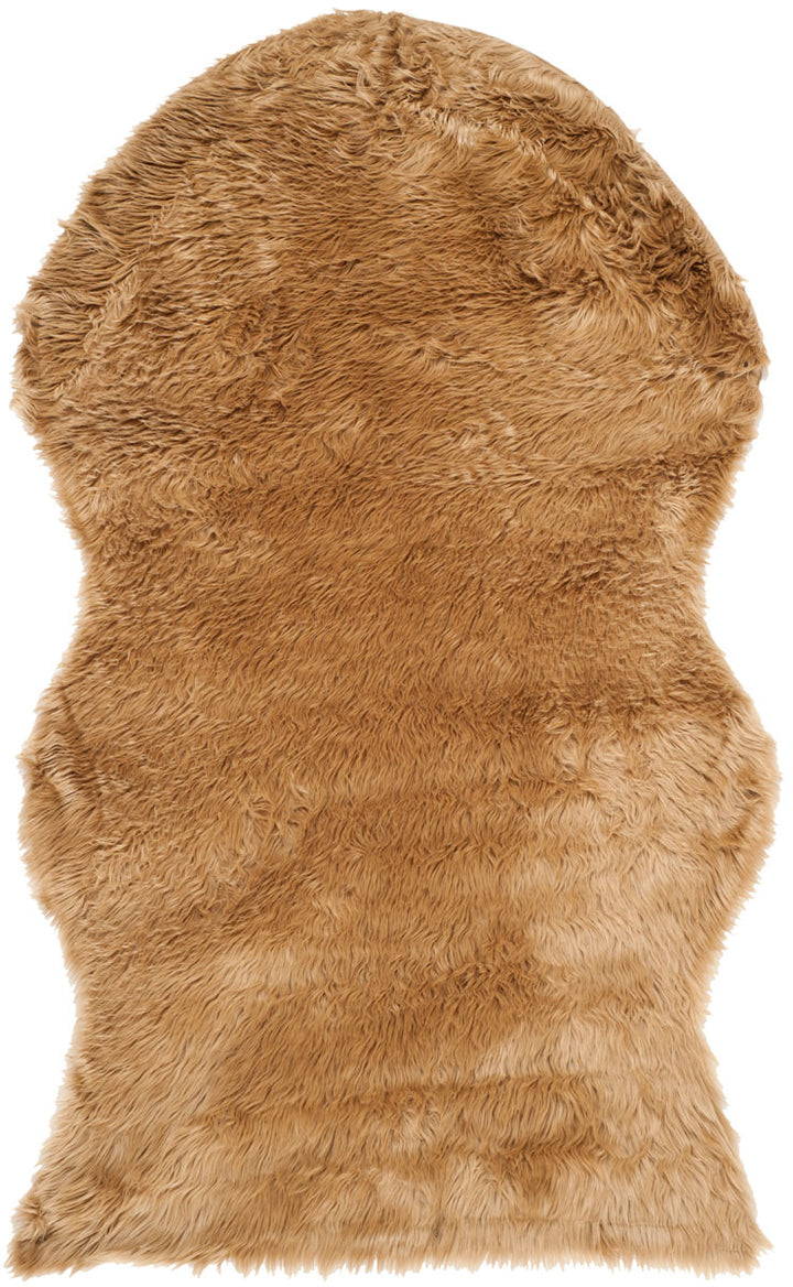 Safavieh Faux Sheep Skin Plush Power Loomed Rugs In Camel