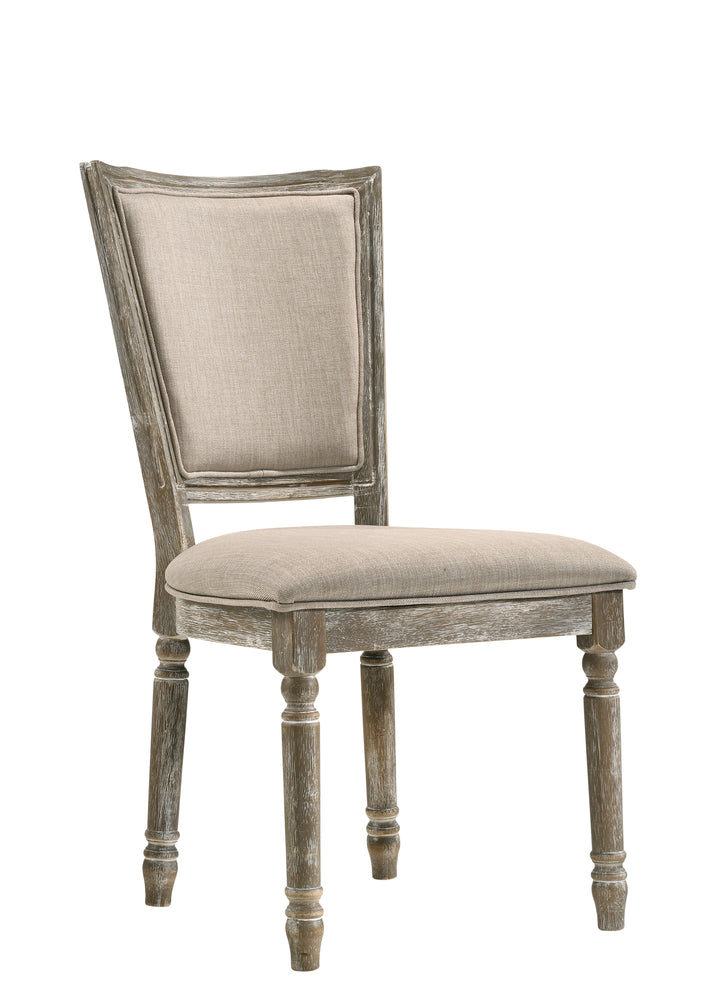 ACME Gabrian Side Chair (Set-2), Fabric & Reclaimed Gray