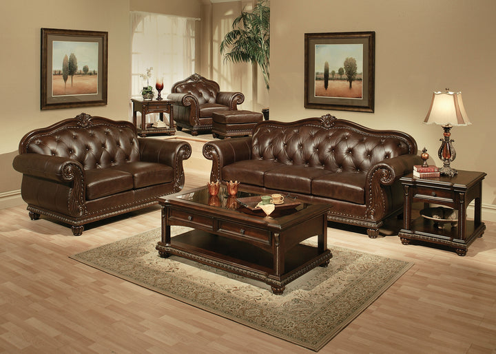 ACME Anondale Loveseat, Espresso Top Grain Leather Match
