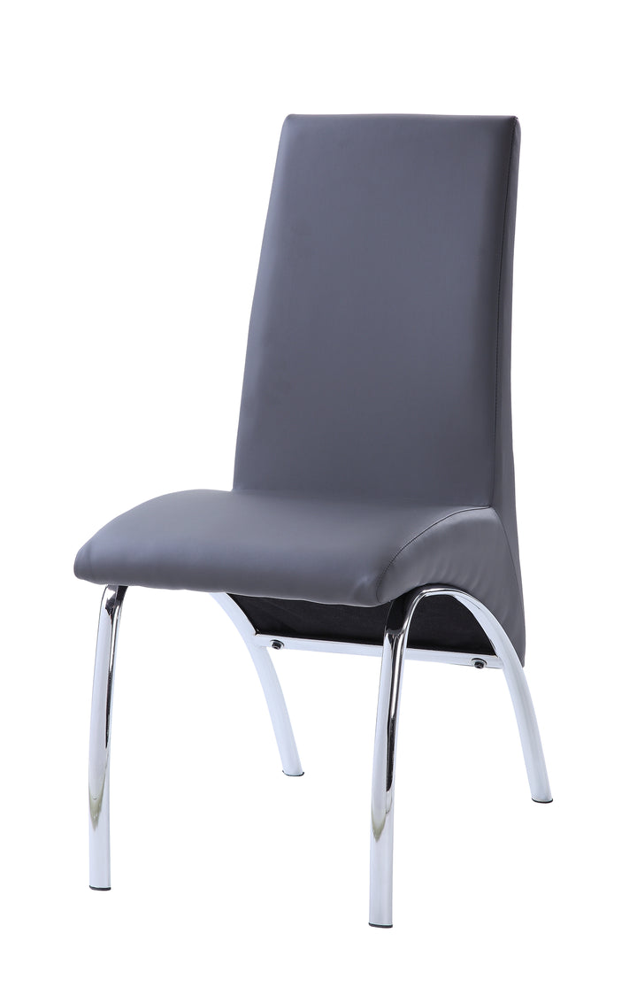 ACME Noland Side Chair (Set-2), Gray PU & Chrome