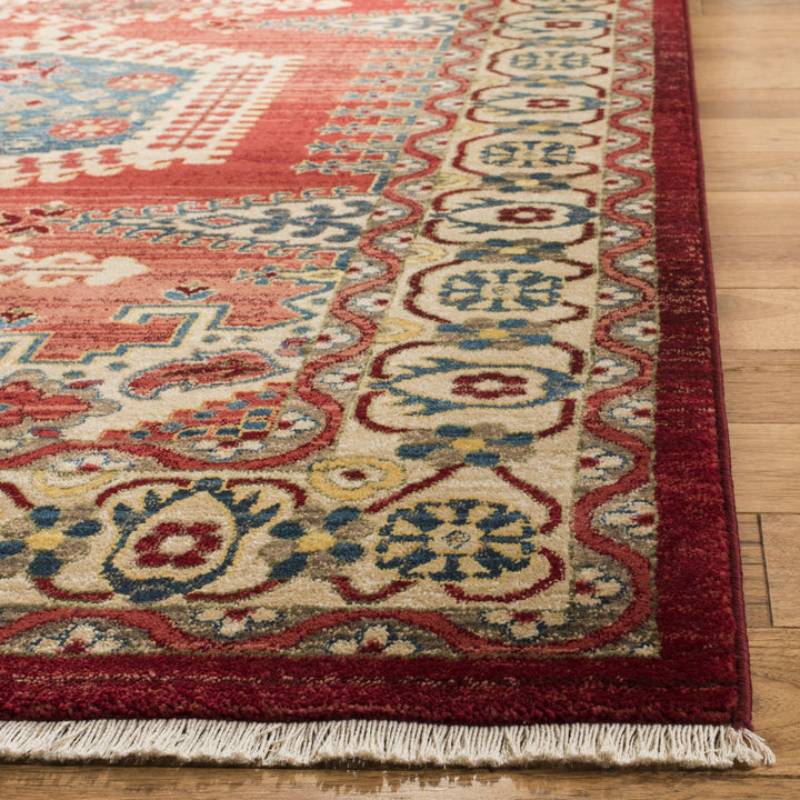 Safavieh Kashan Power Loomed Cotton Backing Rugs In Red / Ivory