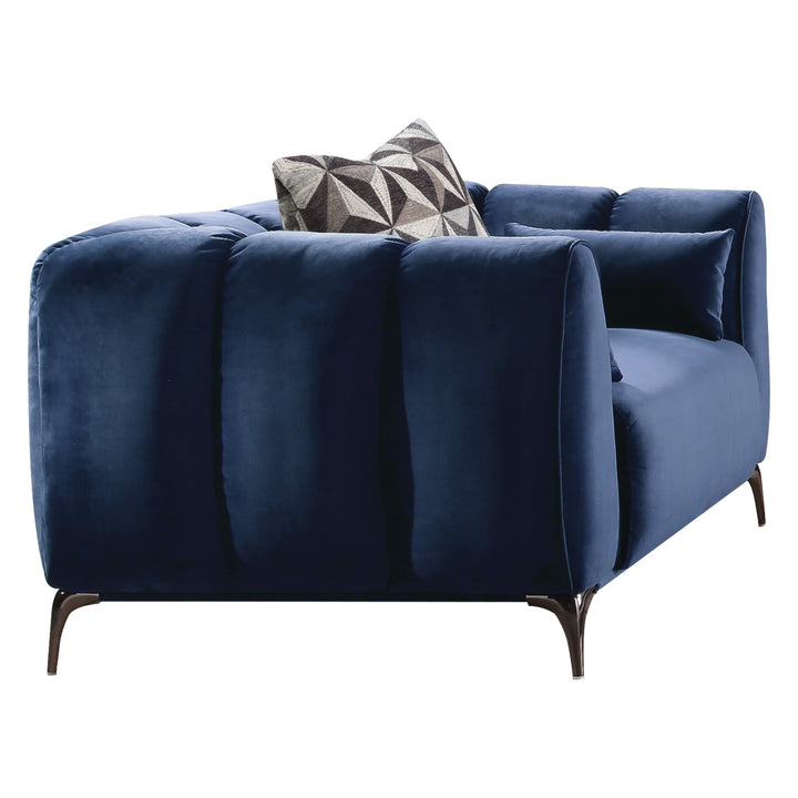 ACME Hellebore Chair w/3 Pillows, Blue Velvet