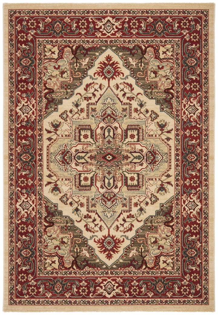 Safavieh Mahal Power Loomed Jute Backing Rugs In Creme / Red