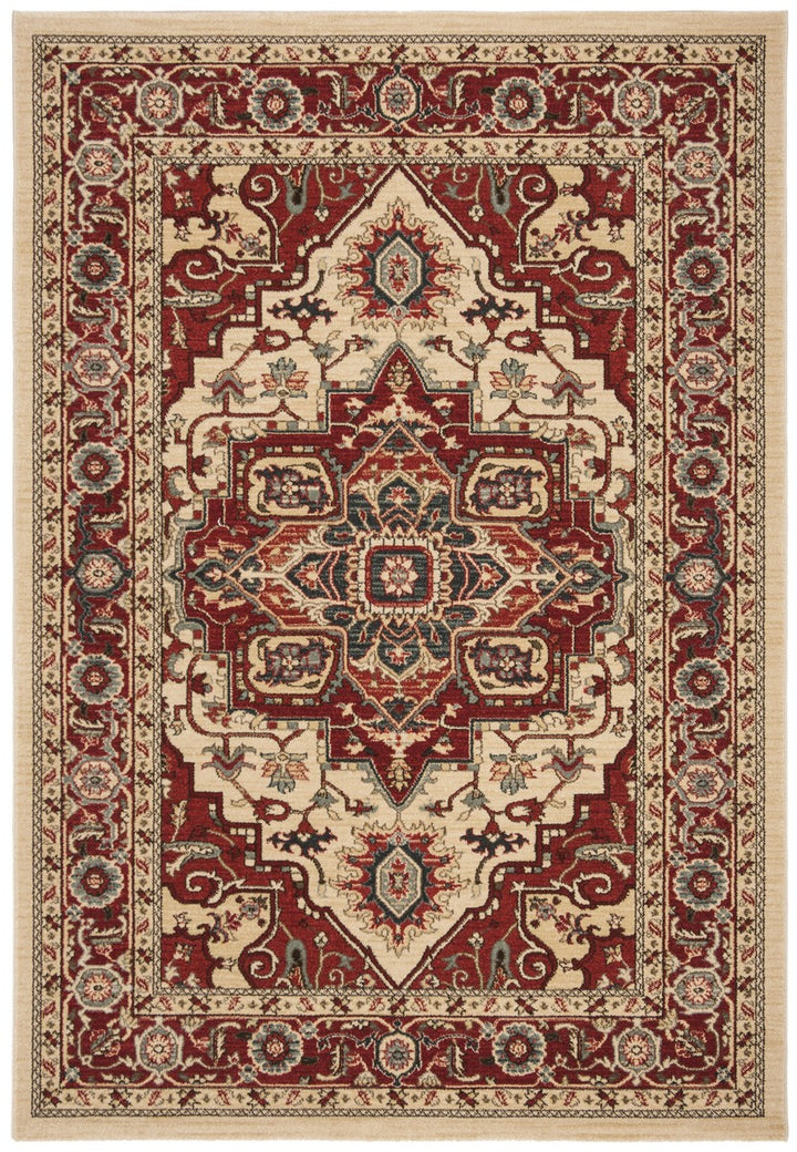 Safavieh Mahal Power Loomed Jute Backing Rugs In Creme / Red