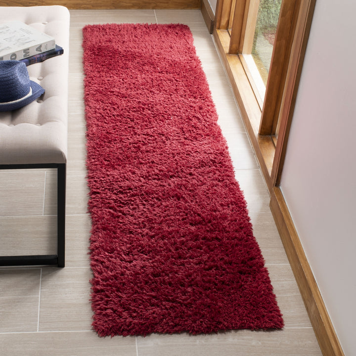 Safavieh Madrid Shag 200 Power Loomed Latex Backing Rugs In Red