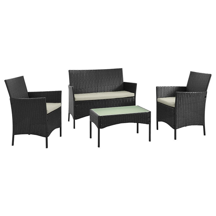 Manhattan Comfort Imperia Patio 4- Person Conversation Set with Coffee Table