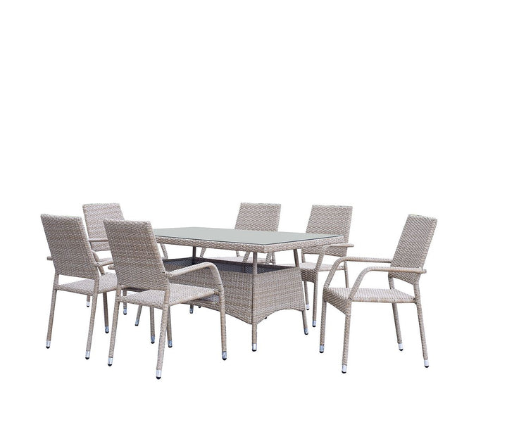 Manhattan Comfort Genoa Patio 6- Person Dining Set