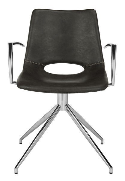 Safavieh Dawn Midcentury Modern Leather Swivel Office Arm Chair