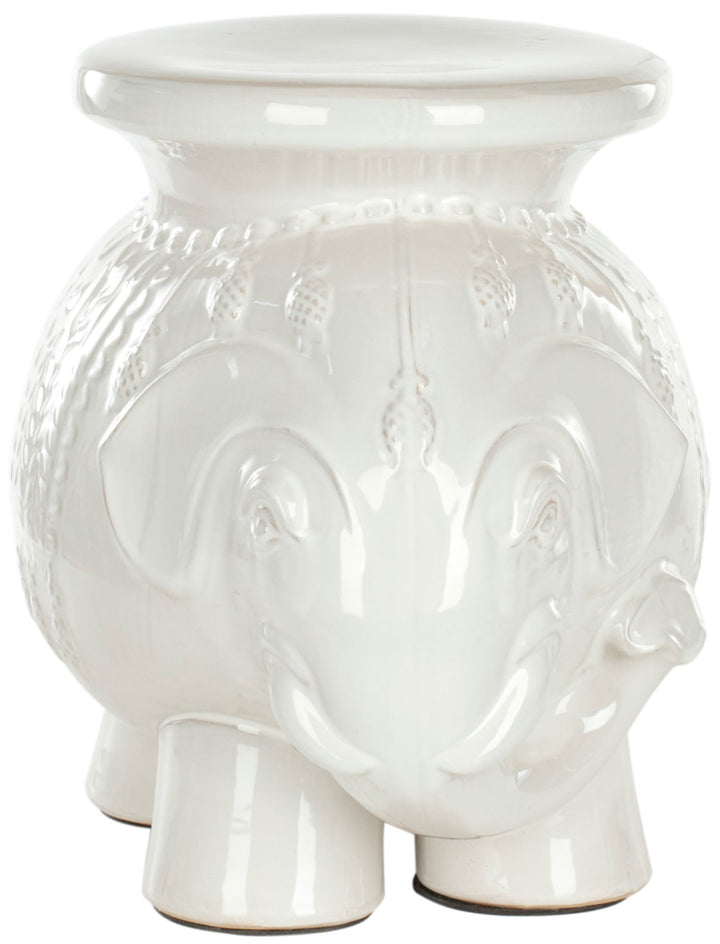 Safavieh White Ceramic Elephant Stool