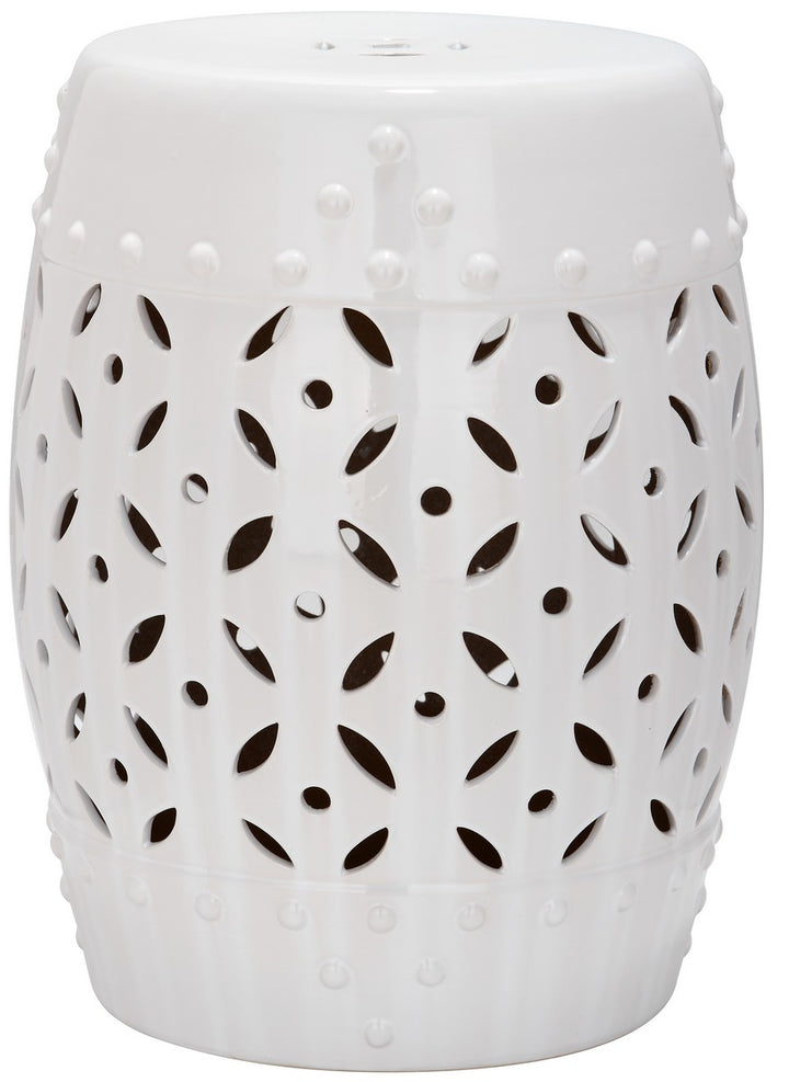 Safavieh White Lattice Coin Garden Stool