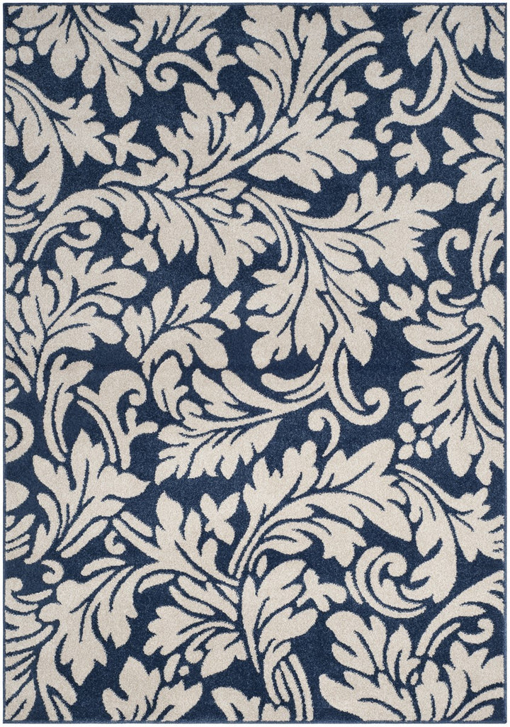 Safavieh Amherst All Weather Power Loomed Rugs In Navy / Ivory