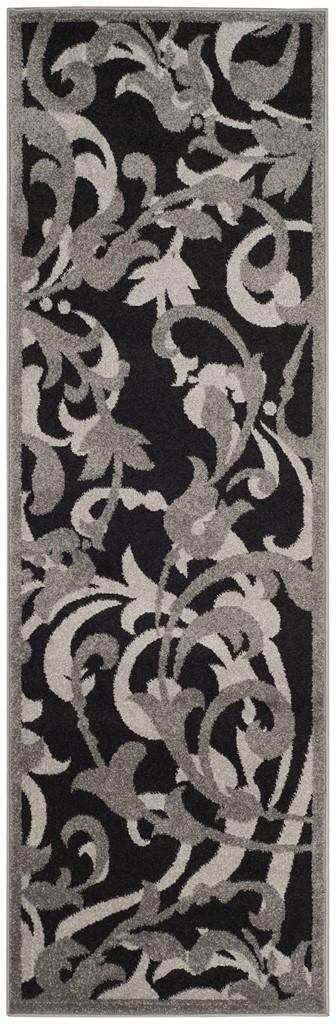 Safavieh Amherst All Weather Power Loomed Rugs In Anthracite / Light Grey