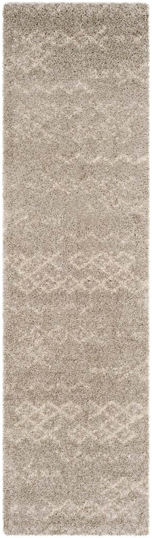 Safavieh Arizona Shag Tribal Pattern Power Loomed Rugs In Grey / Ivory