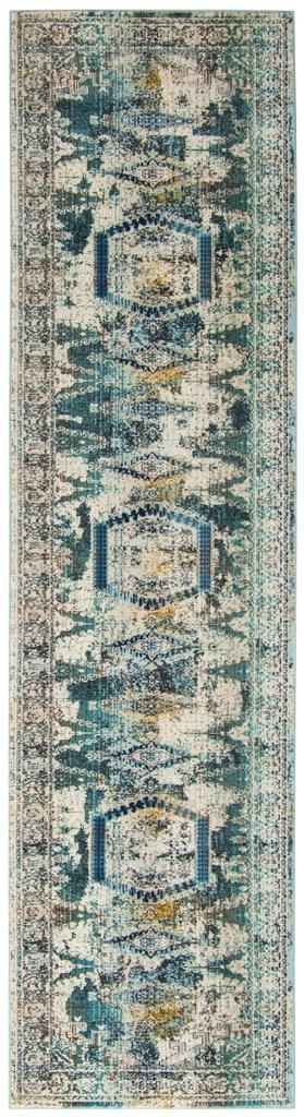 Safavieh Baldwin Power Loomed Cotton Backing Rugs In Ivory / Teal