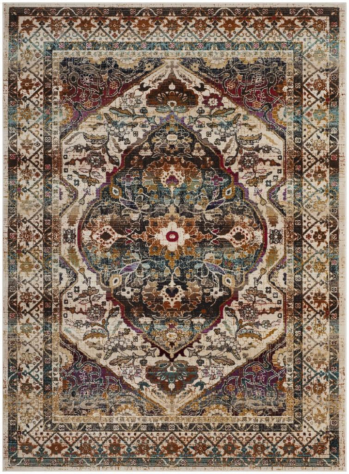Safavieh Baldwin Power Loomed Cotton Backing Rugs In Ivory / Teal