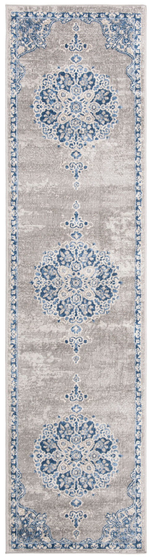 Safavieh Brentwood Powerloomed Jute Backing Traditional Rug in Light Grey / Blue