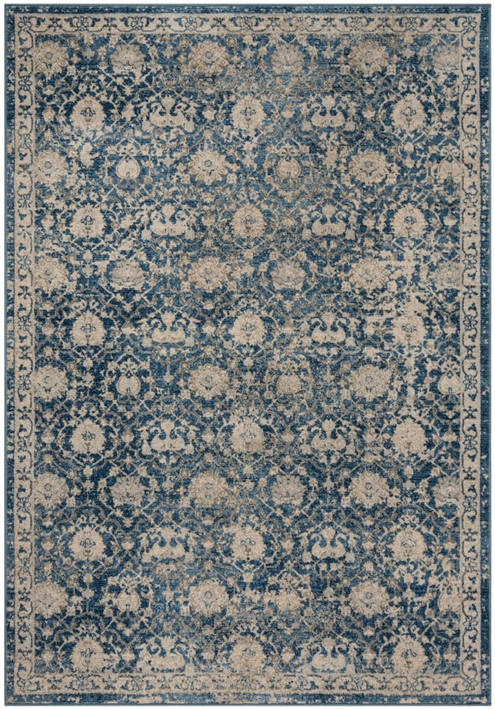 Safavieh Brentwood Powerloomed Jute Backing Traditional Rug in Navy / Creme