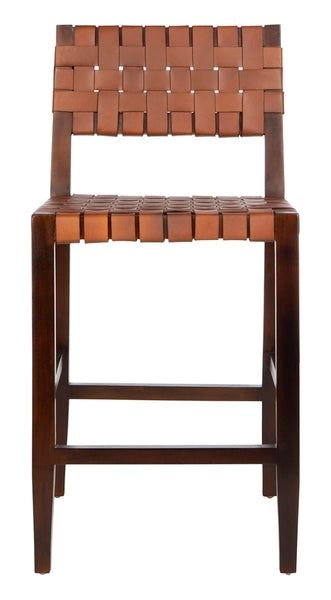 Safavieh Paxton Woven Leather Counter Stool