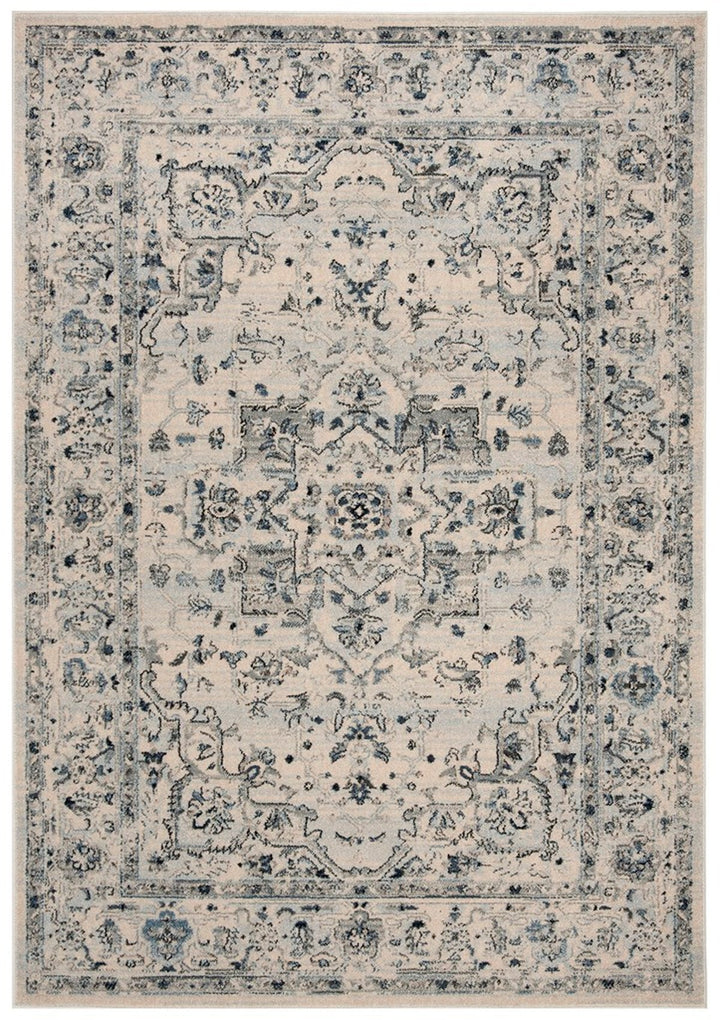 Safavieh Charleston Power Loomed Latex Backing Rugs In Ivory / Light Blue