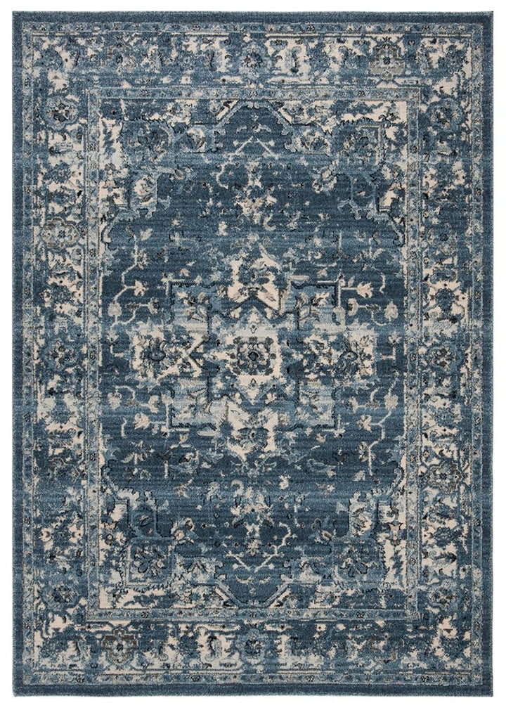 Safavieh Charleston Power Loomed Latex Backing Rugs In Navy / Creme