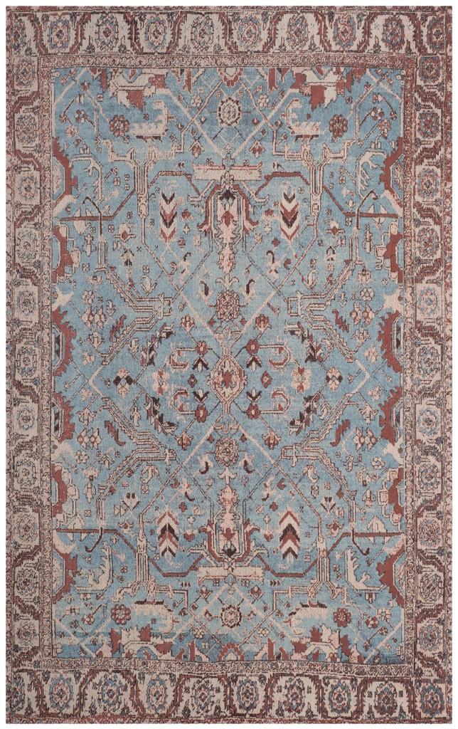 Safavieh Clv-Classic Vintage Power Loomed Cotton Backing Rugs In Blue / Red