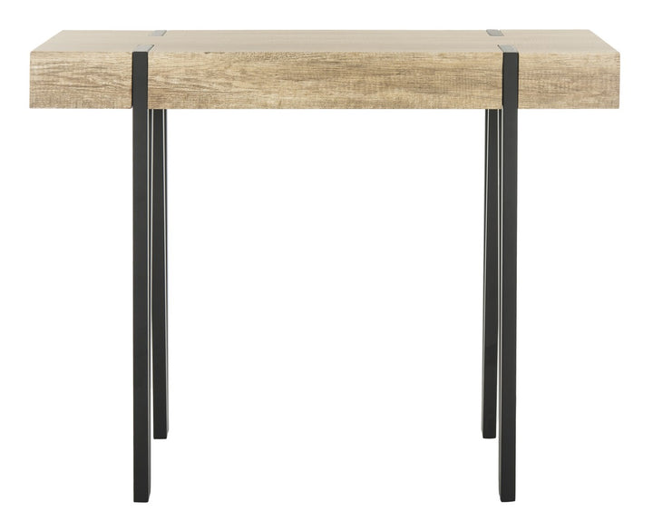 Safavieh Alyssa Rectangular Rustic Midcentury Wood Top Console Table