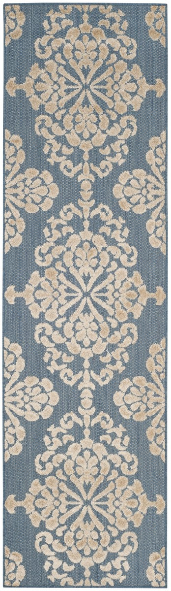 Safavieh Cottage Power Loomed Jute Backing Rugs In Light Blue / Beige