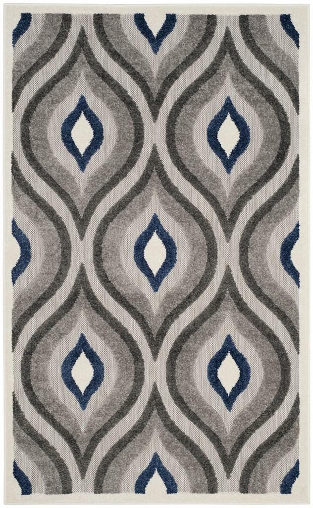 Safavieh Cottage Power Loomed Jute Backing Rugs In Grey / Royal