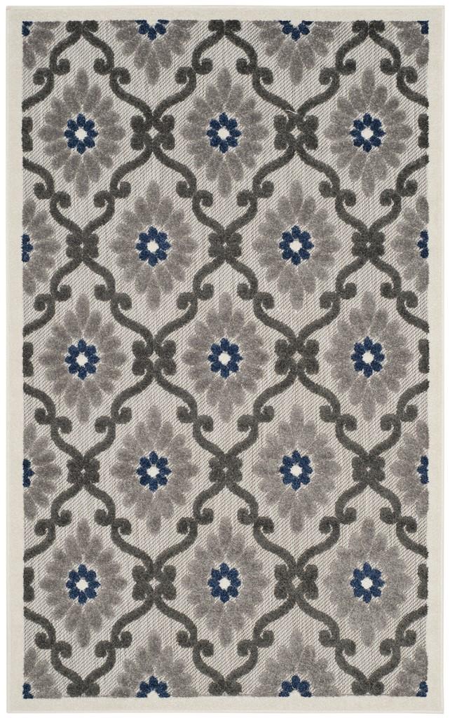 Safavieh Cottage Power Loomed Jute Backing Rugs In Grey / Royal
