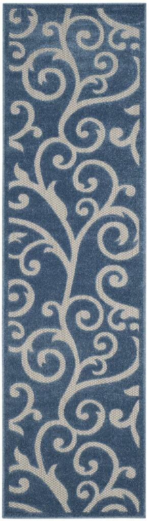 Safavieh Cottage Power Loomed Jute Backing Rugs In Blue / Creme