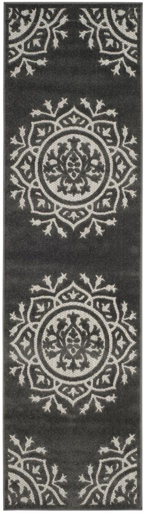 Safavieh Cottage Power Loomed Jute Backing Rugs In Charcoal / Cream