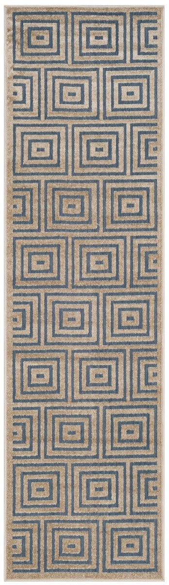 Safavieh Cottage Power Loomed Jute Backing Rugs In Light Blue / Cream