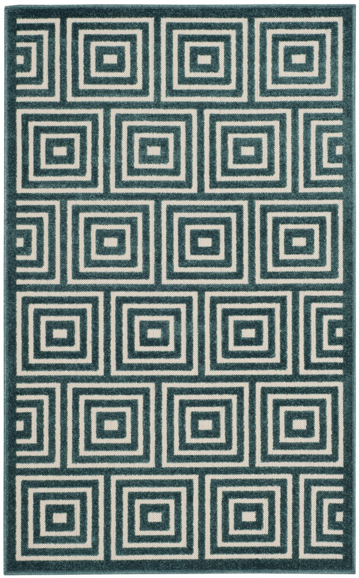 Safavieh Cottage Power Loomed Jute Backing Rugs In Cream / Turquoise