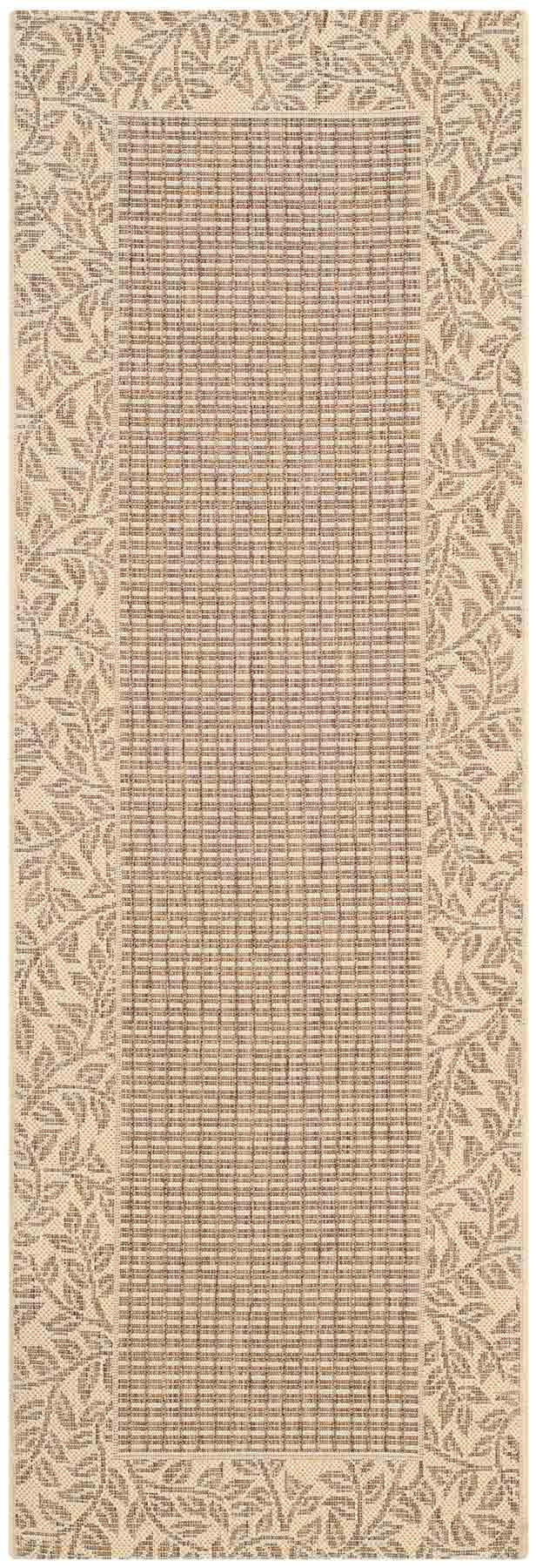 Safavieh Courtyard Power Loomed Latex Backing Rugs In Brown / Natural